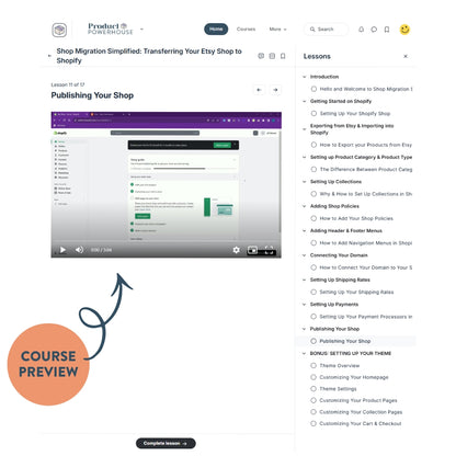 Shop Migration Simplified: Transferring Your Etsy Shop to Shopify Course